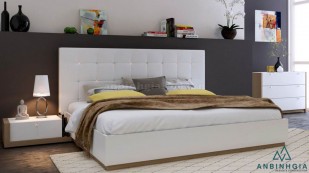 Giường ngủ bằng MDF bọc nệm - GCN 13