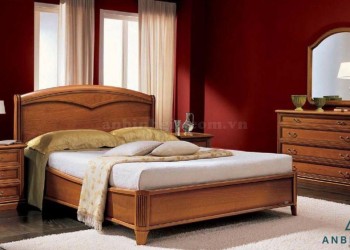 Giường ngủ đẹp bằng gỗ Xoan Đào - GTN05