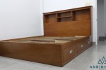 Giường ngủ có ngăn kéo gỗ Sồi tự nhiên nhà Chị Phượng, Quận 1, TPHCM