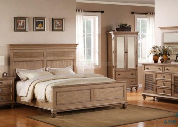 Bộ giường ngủ bằng gỗ Sồi - GTN 01