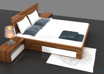 Giường có hộc tủ bằng gỗ MDF - GNK 12