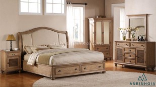 Giường có hộc tủ bằng gỗ Sồi Mỹ - GNK 32