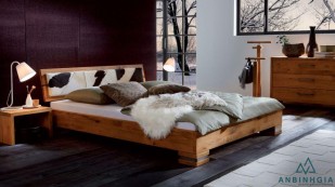 Giường gỗ Sồi Mỹ nguyên khối - GTN 50