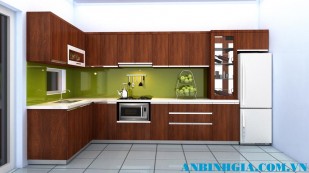 Tủ bếp đẹp gỗ tự nhiên - MS 23