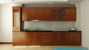 Tủ bếp đẹp gỗ Xoan Đào - MS 24