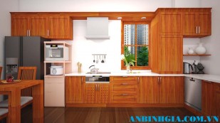 Tủ bếp đẹp gỗ Căm Xe - MS 19