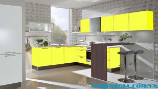 Tủ bếp đẹp màu vàng - MS 27
