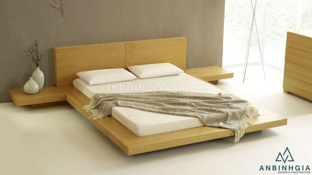 Giường ngủ thấp kiểu Nhật gỗ MDF-GKN 01
