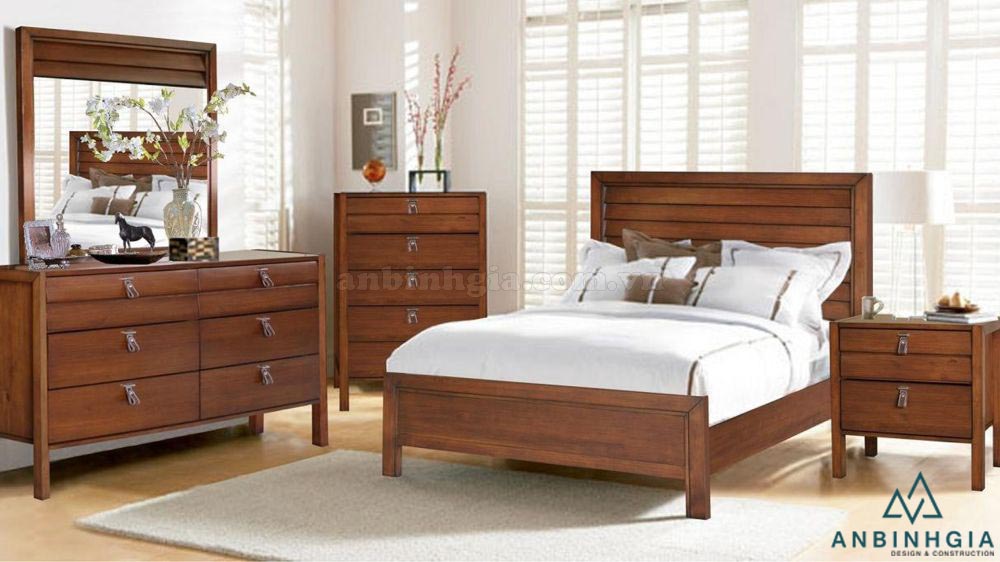 Bộ giường ngủ gỗ Xoan Đào - GTN 15