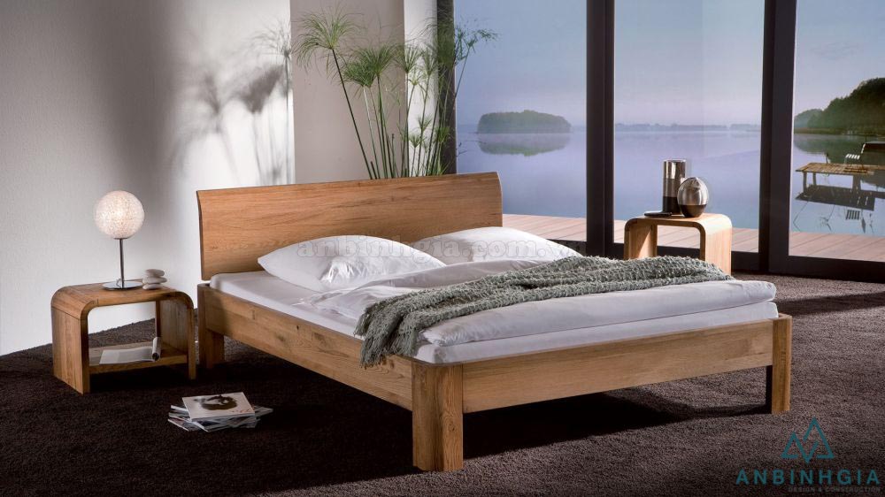 Giường ngủ gỗ tự nhiên Sồi Mỹ - GTN 20