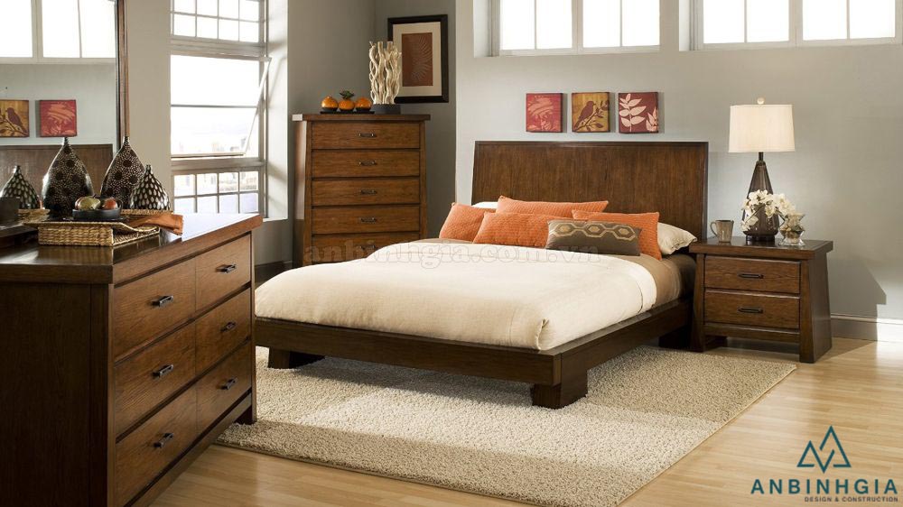 Giường ngủ gỗ Sồi trắng tự nhiên - GTN 53